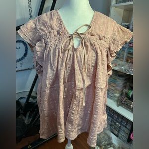 VGUC- Express dress casual top XL dusty pink/gold